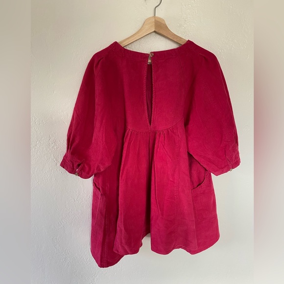 New Free People✨Memories of You Corduroy Top- Mademoiselle Pink - Picture 3 of 6